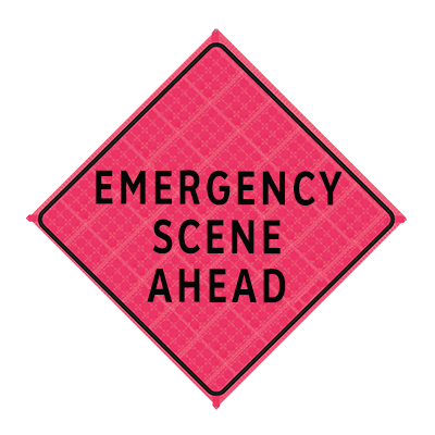 48" Reflective Pink Snap N Pack Foldable Roll-Up Sign